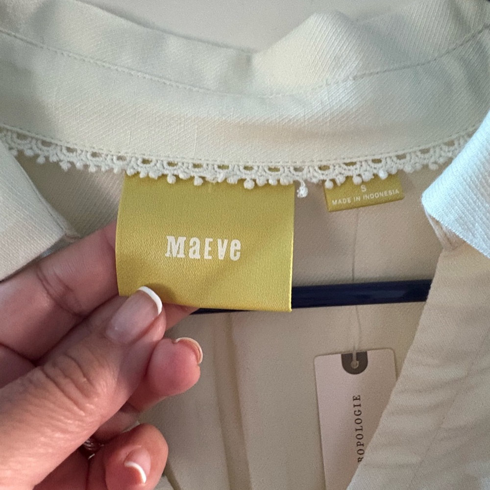 Maeve White Blouse with Subtle Design